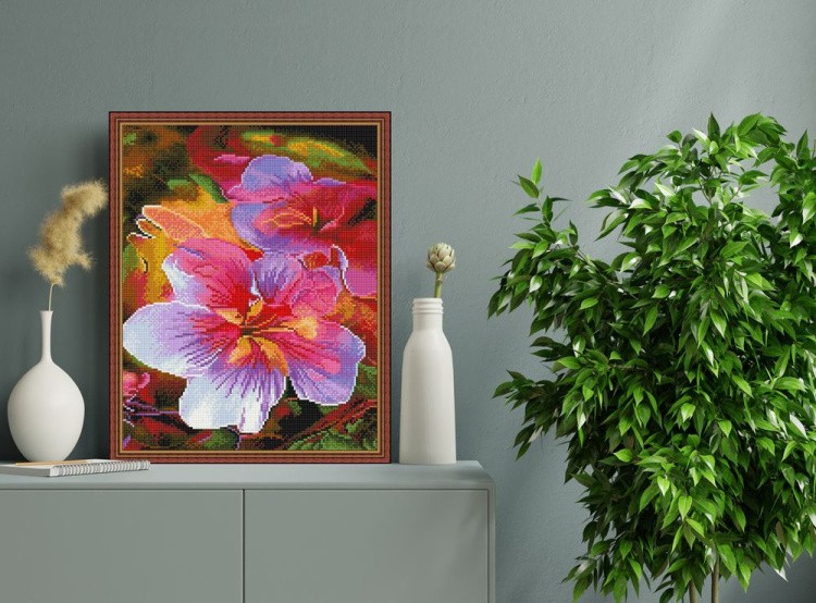 Алмазная вышивка «Яркие цветы» — картинка 5