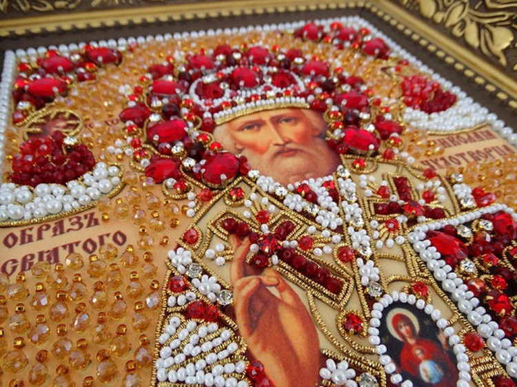 Набор вышивки хрустальными камнями «Николай (золотая)» — картинка 9