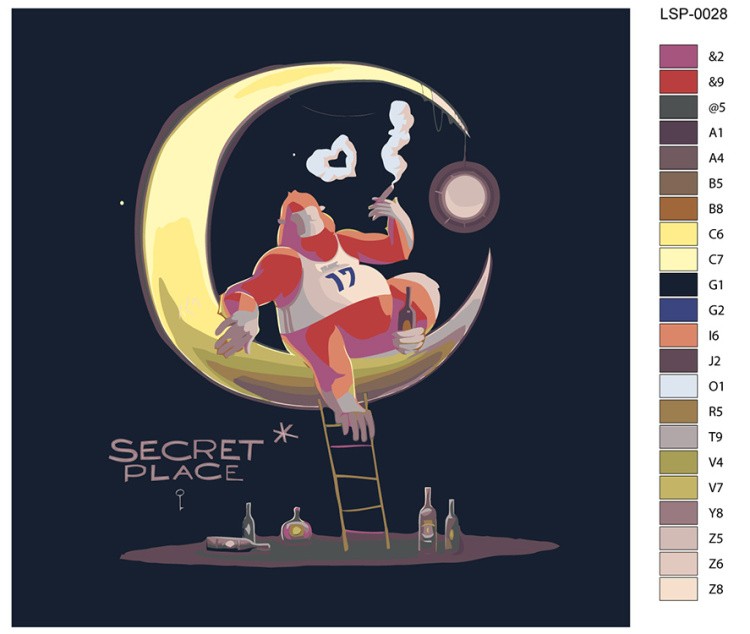 Картина по номерам «Рэпер ЛСП LSP: Secret place арт 40x40» — картинка 2