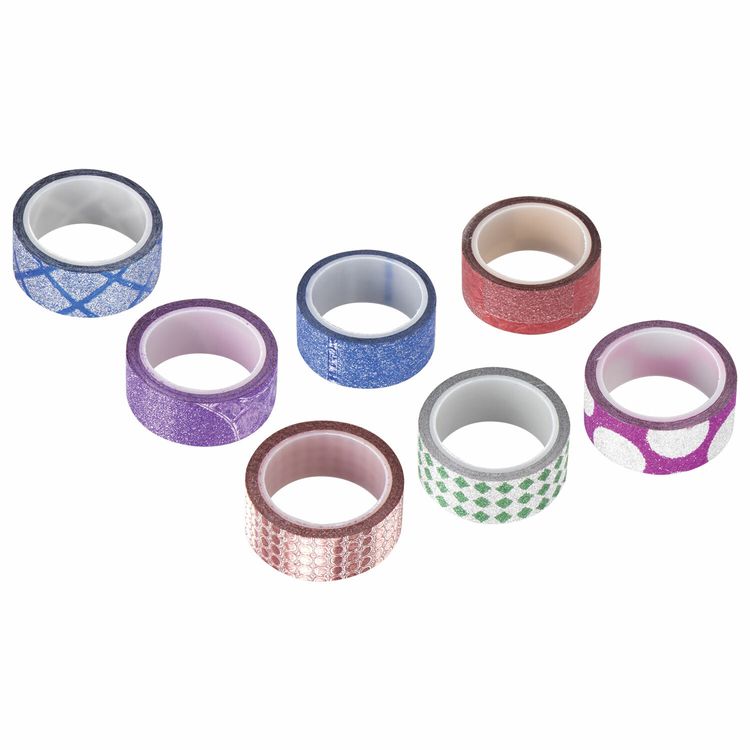 Клейкие ленты декоративные с блестками «Геометрия», 7 цветов, 15 мм х 3 м — картинка 3