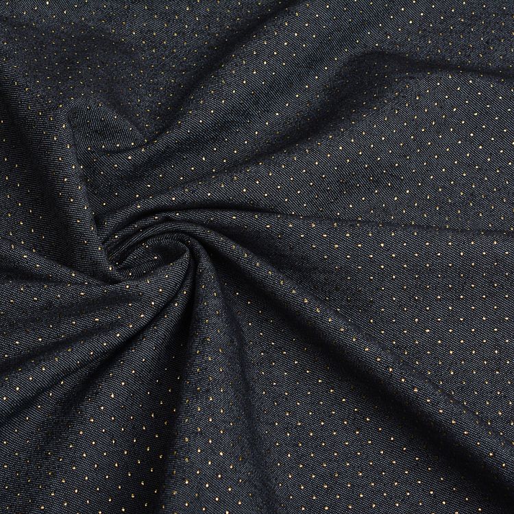 Ткань джинс Точка 130г/м², 3 м, ширина 150 см, цвет: черный/золото, TBY — картинка 2