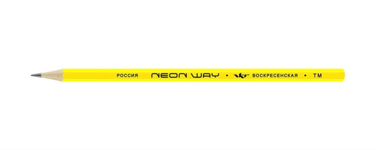 Карандаш графитный ВКФ «Neon way» неоновый ТМ (HB), желтый