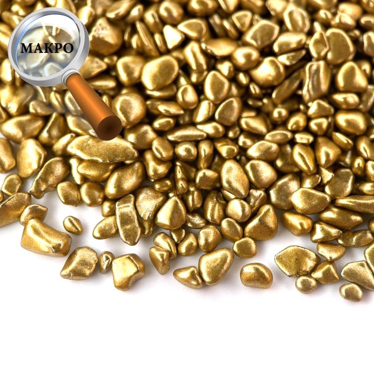 Стеклянные камушки перламутровые золотые, 100 г — картинка 2