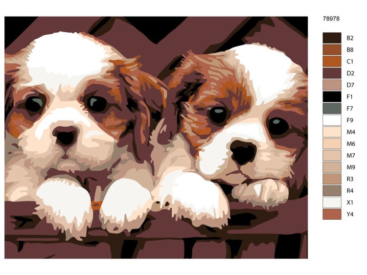 Картина по номерам «Щеночки» — картинка 2