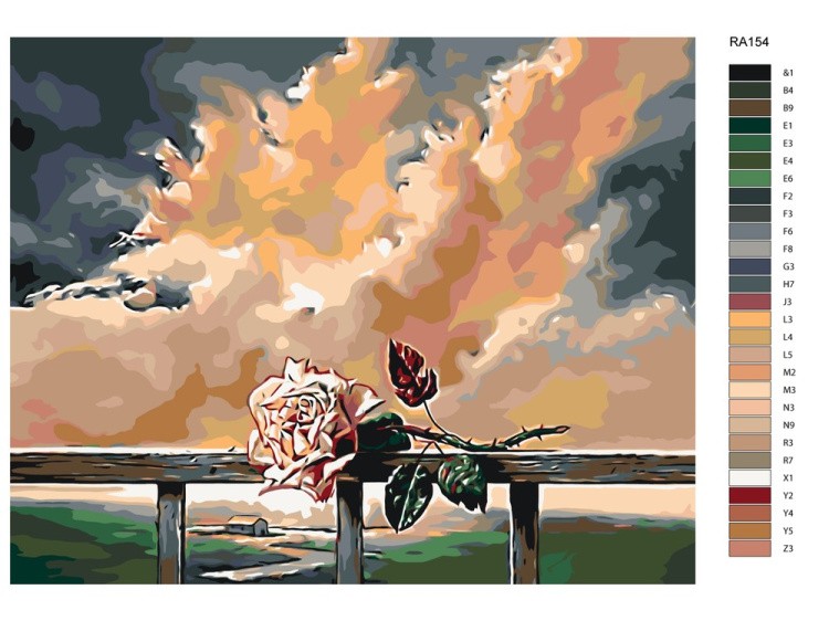 Картина по номерам «Роза» — картинка 2