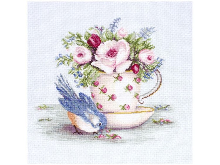 Набор для вышивания «Птичка и чашка чая»