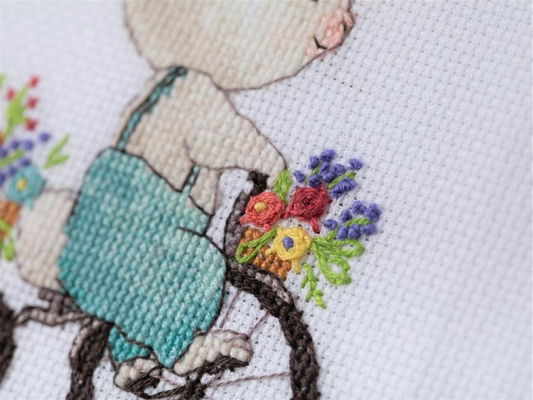 Набор для вышивания «Зайка на велосипеде» — картинка 3