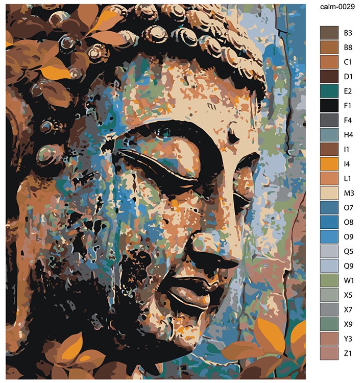 Картина по номерам «Религия буддизм: Будда лицо, статуя» — картинка 2