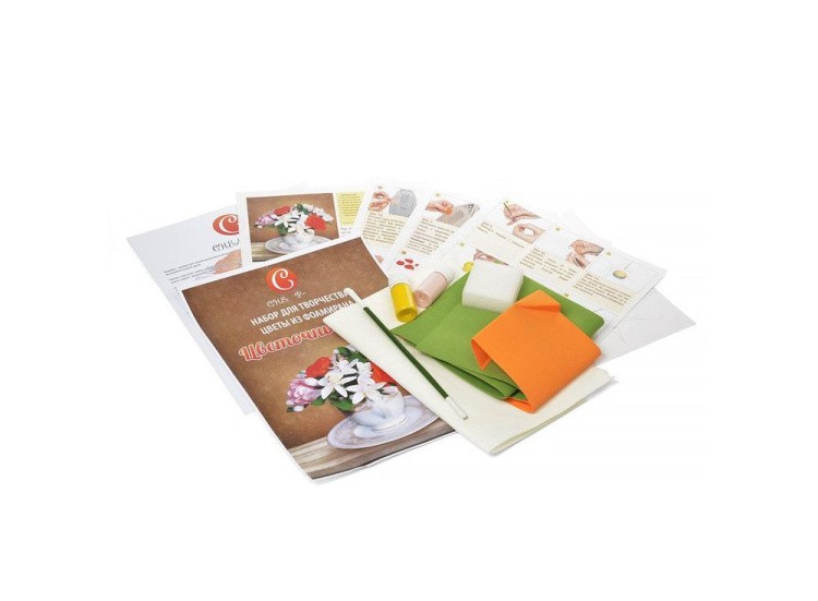 Набор фоамирана «Цветочный микс. Розы и соцветия яблони» — картинка 2