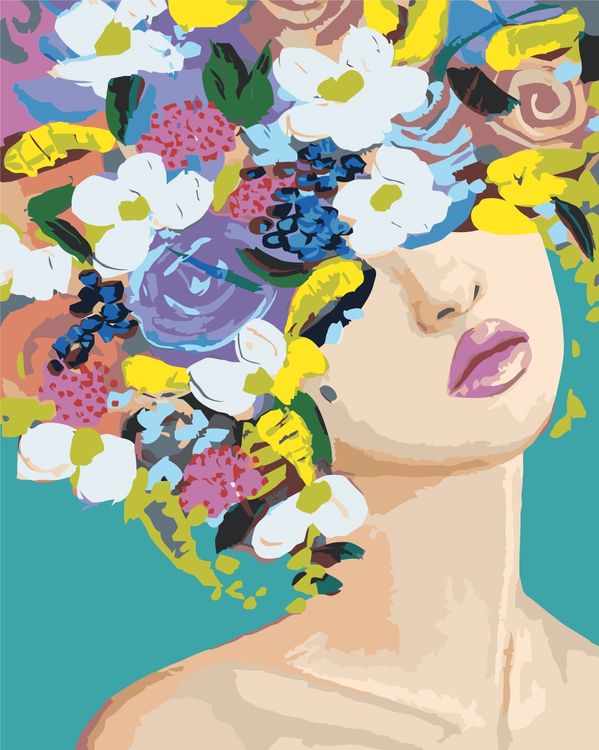 Картина по номерам «Девушка в цветах»