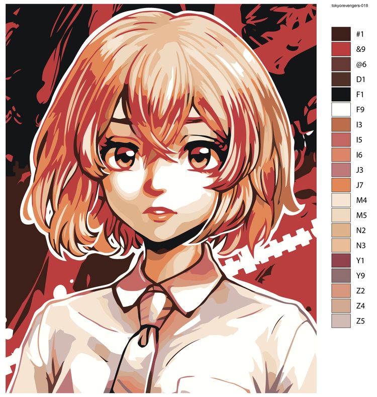 Картина по номерам «Аниме Токийские Мстители: Хината Тачибана» — картинка 2