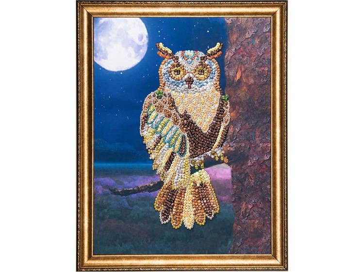 Картина на холсте из пайеток «Сова» — картинка 2