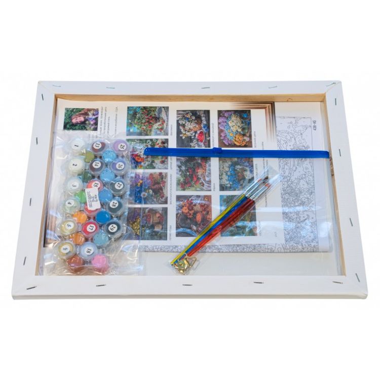 Картина по номерам «Корзина полевых цветов» — картинка 3