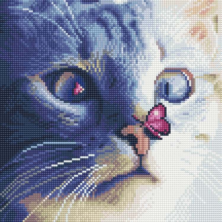 Алмазная вышивка «Кот с бабочкой»