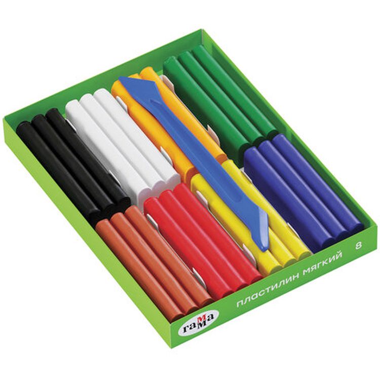 Пластилин восковой Gamma «Пчелка», 8 цветов, 120 г, со стеком — картинка 3