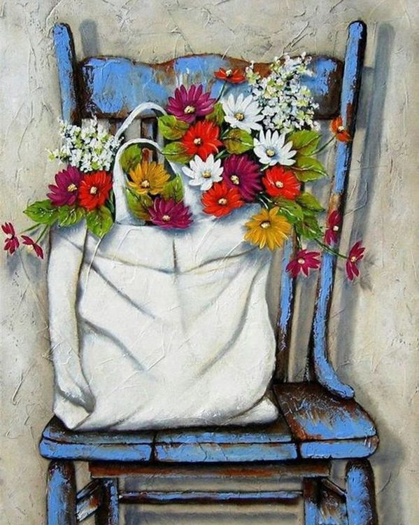 Картина по номерам «Сумка с цветами»