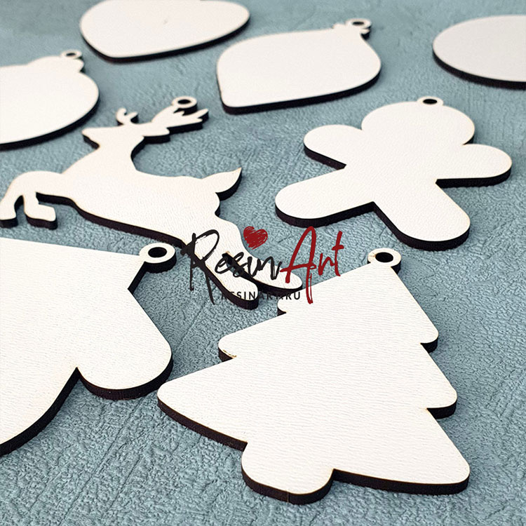 Набор заготовок елочных игрушек для творчества, 8 шт., ResinArt — картинка 2