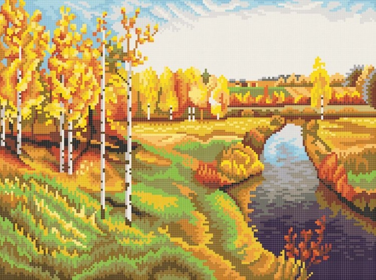Рисунок на ткани «Золотая осень»