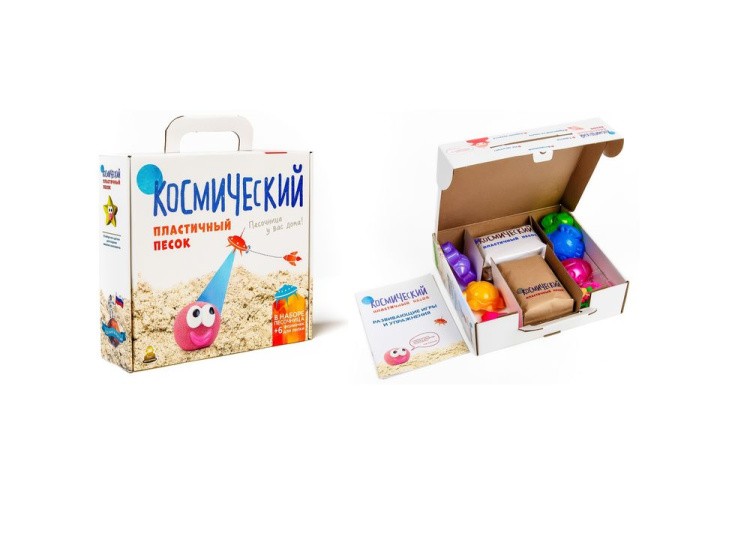 Космический песок 1 кг, сиреневый (с песочницей и формочками) — картинка 5