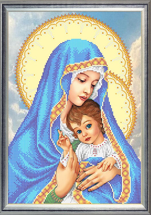 Рисунок на ткани для вышивания бисером «Мадонна и дитя» — картинка 2