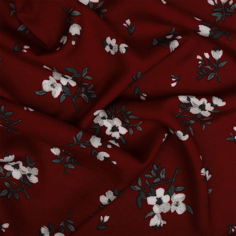 Ткань Штапель с рисунком, 5 м, ширина 145 см, 110 г/м2, цвет: с2 красный, TBY — картинка 2