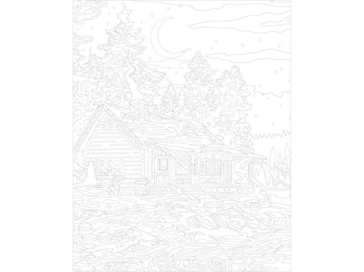 Картина по номерам «Ночь над озером» — картинка 3