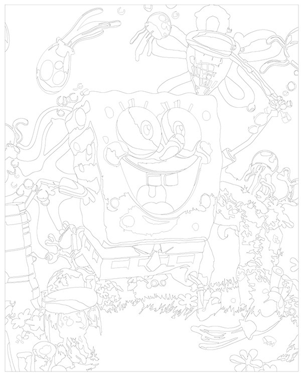 Картина по номерам «Губка Спанч Боб ловит медуз» — картинка 3