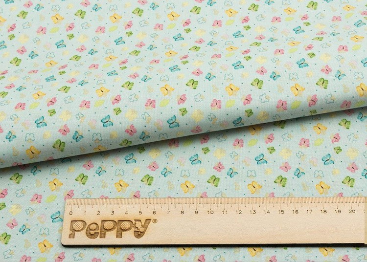 Ткань для пэчворка Нежная История, 146 г/м², 50х55 см, 100% хлопок, цвет: голубой, принт, Peppy — картинка 2