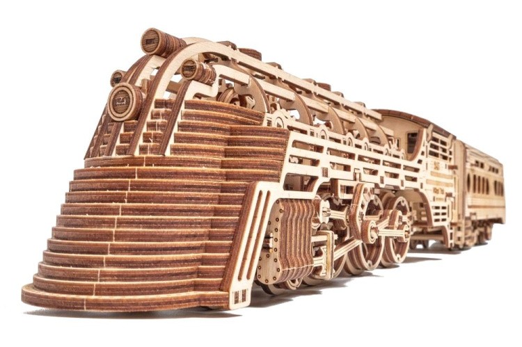 Механическая деревянная сборная модель Wood Trick «Поезд Атлантический экспресс» — картинка 2