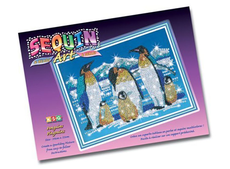 Мозаика из пайеток и бусин «Пингвины» — картинка 2