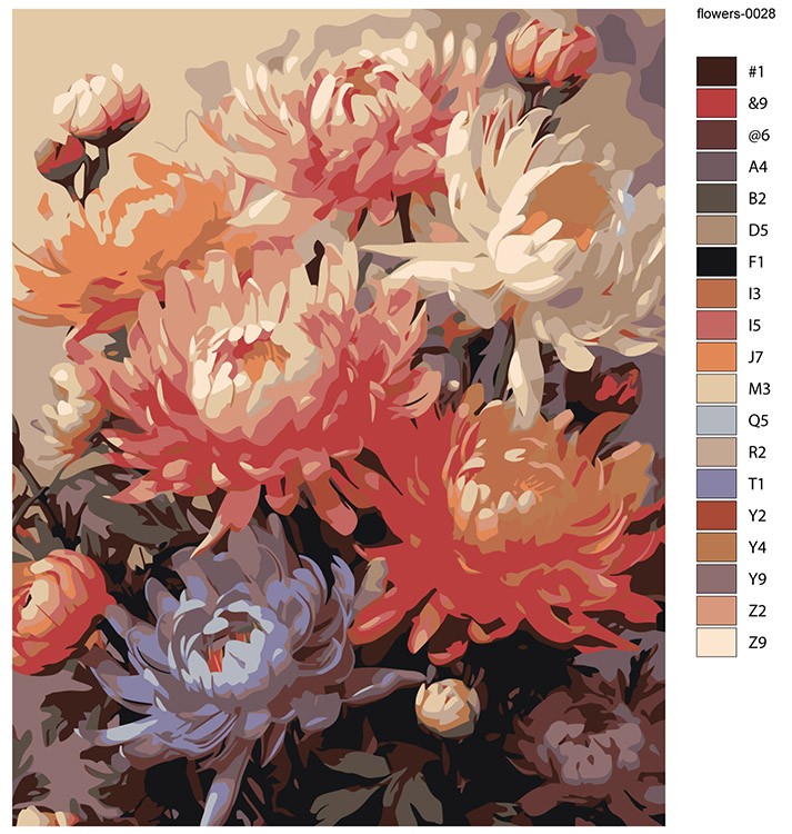 Картина по номерам «Цветы: Необычные хризантемы 2» — картинка 2