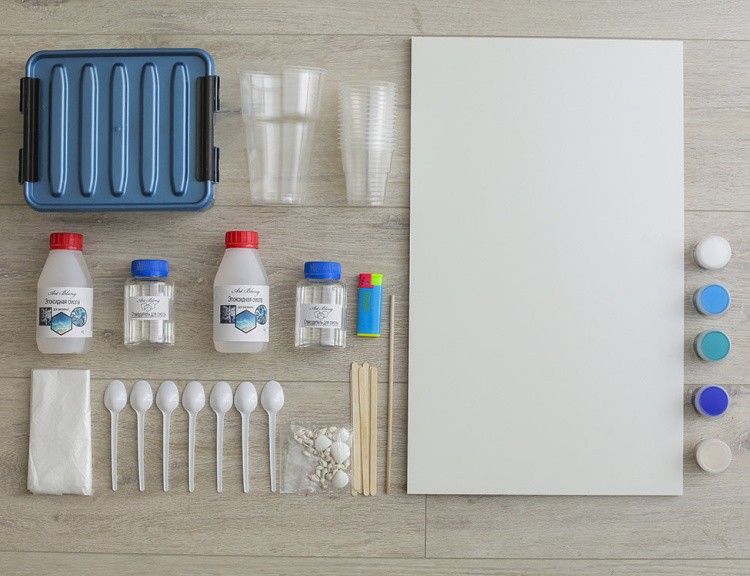 Набор для создания картины эпоксидной смолой Море 30х50 см, Art Blong — картинка 2