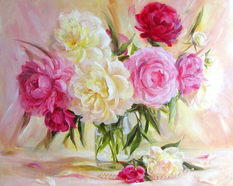 Алмазная вышивка «Букет пионов» — картинка 2