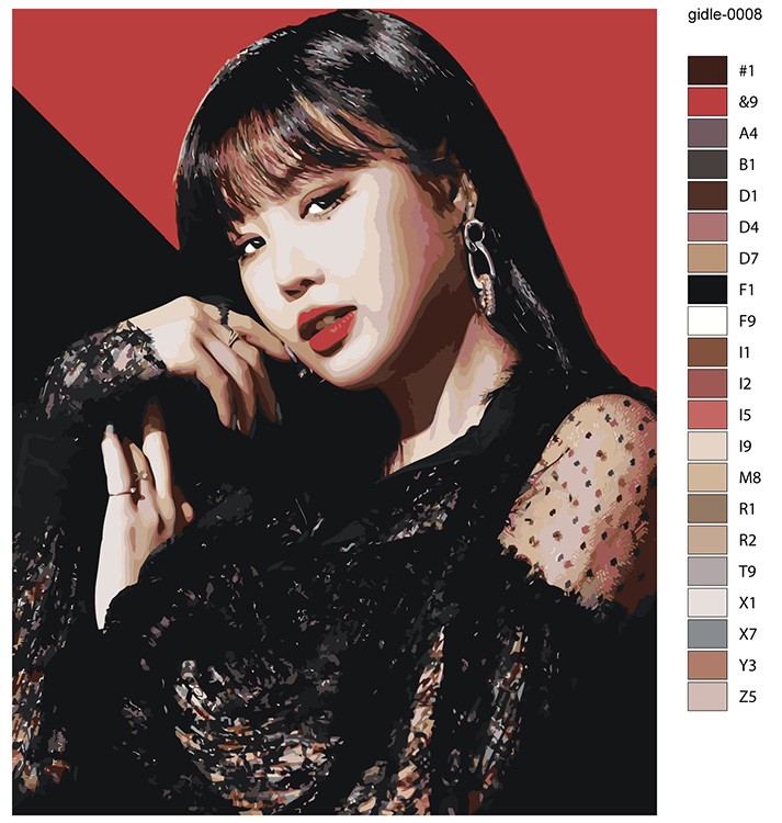 Картина по номерам «K-POP группа (G)I-dle Джи Айдл: Со Суджин» — картинка 2