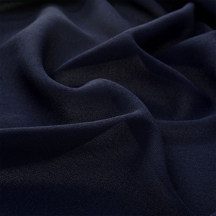 Ткань Креп-шифон, 5 м, ширина 150 см, 105 г/м2, цвет: темно-синий, TBY — картинка 3