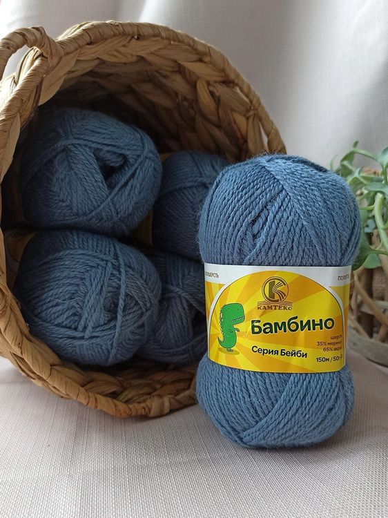 Пряжа Камтекс Бамбино (022), джинсовый, 5 шт. по 50 г — картинка 2