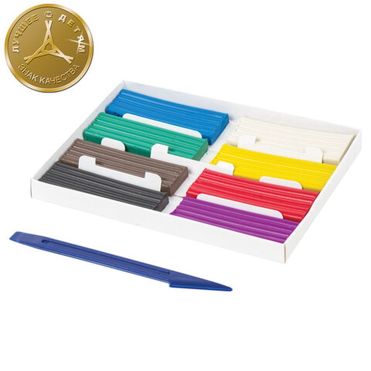 Пластилин классический Юнландия «Веселый шмель», 8 цветов, 120 г, со стеком — картинка 2