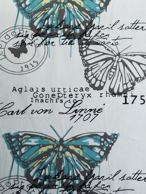 Ткань лен Бабочки, 140 г/м², 30% лен, 70% хлопок, 3 м, ширина 150 см, TBY — картинка 2