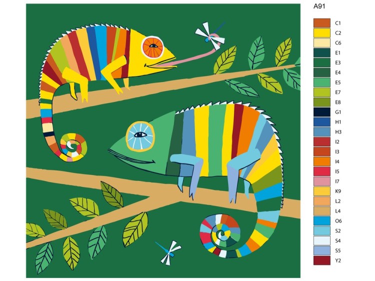 Картина по номерам «Хамелеоны» — картинка 2