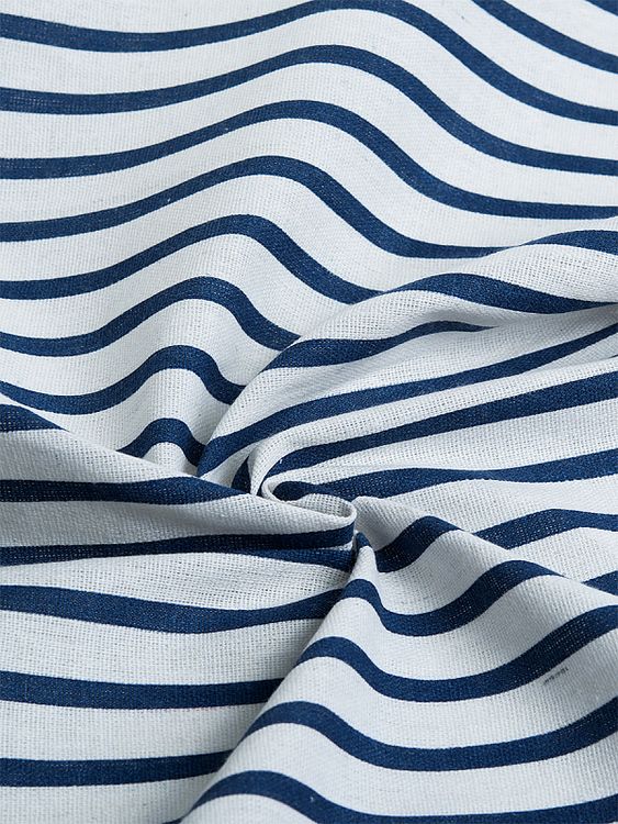 Ткань льняная, 1 м x 150 см, 140 г/м², цвет: белый, полоска, TBY — картинка 2