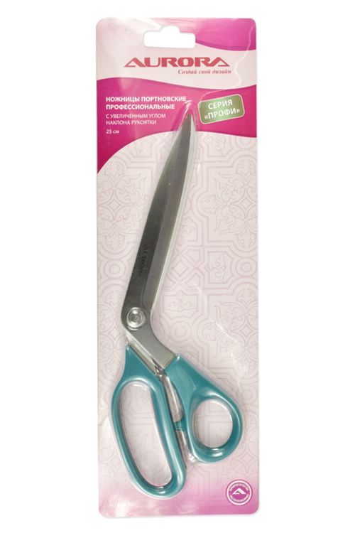 Ножницы профессиональные портновские, с увеличенным углом наклона рукояти, 25 см, Aurora — картинка 4