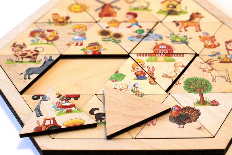 Пазл деревянный «Ферма» шестигранник — картинка 3