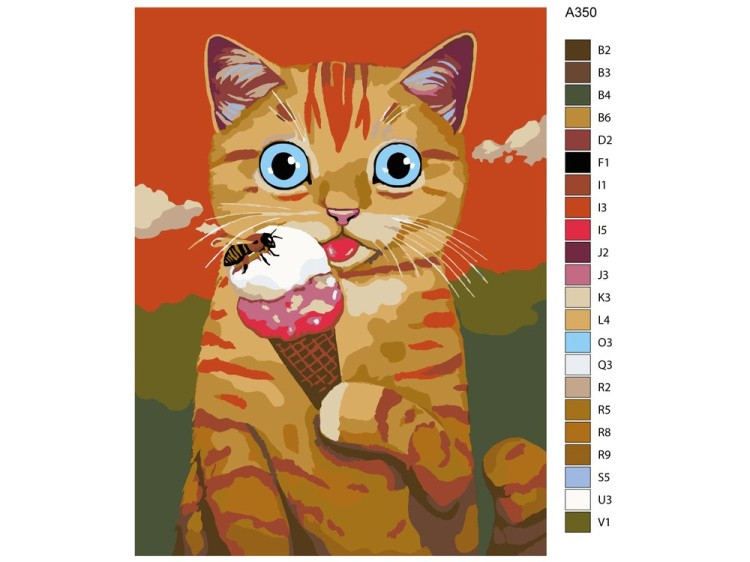 Картина по номерам «Любимое лакомство. Рожок» — картинка 2