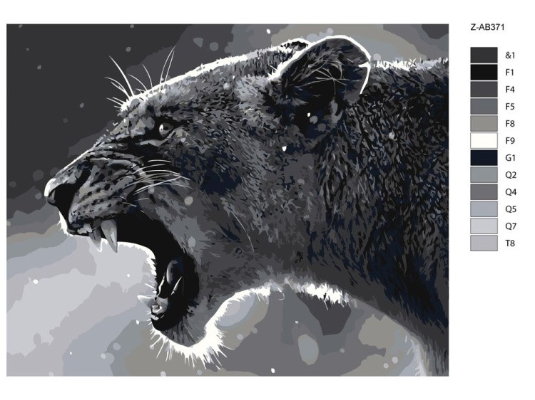 Картина по номерам «Звериный оскал» — картинка 2