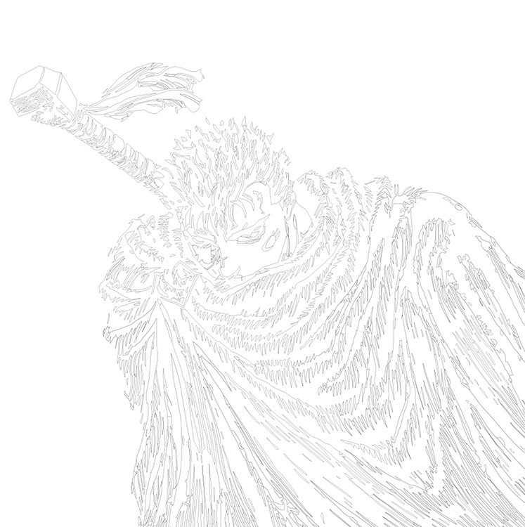 Картина по номерам «Берсерк Berserk манга аниме: Гатс чб» — картинка 3