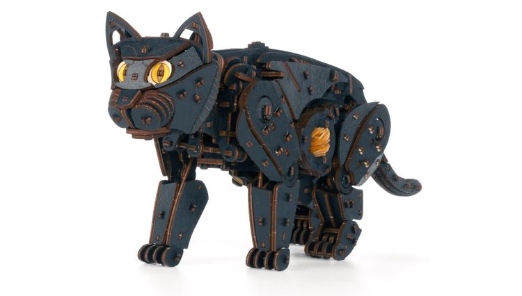 Сборная модель деревянная, конструктор 3D EWA Механический «Черный Кот (Кошка)» — картинка 3