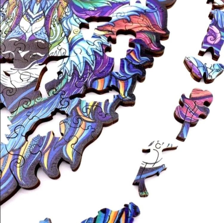 Деревянные пазлы «Волк синий», ВанГогВоМне — картинка 4