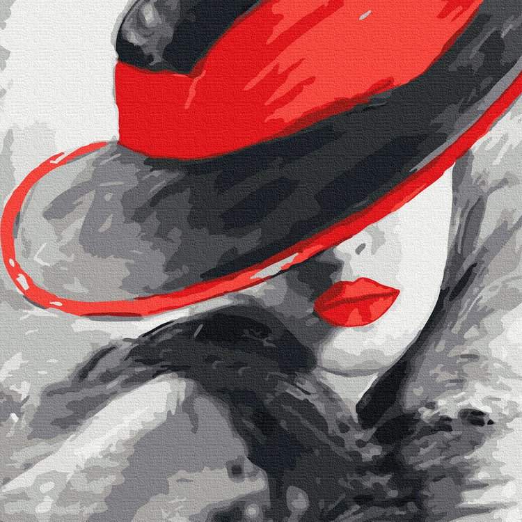 Картина по номерам «Дама в красной шляпе»
