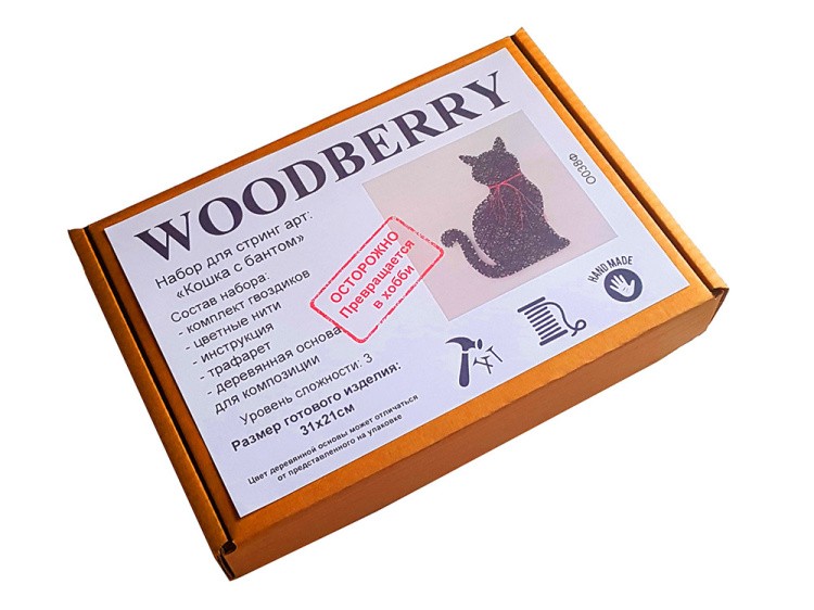 Набор для творчества STRING ART «Кошка с бантом» — картинка 3