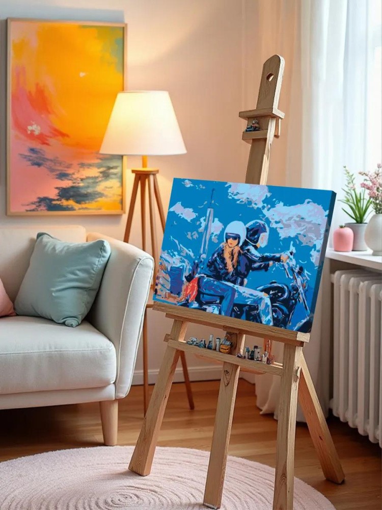 Картина по номерам «Пара на мотоцикле» — картинка 9